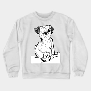 One Eyed Pug dog and his best friend Crewneck Sweatshirt